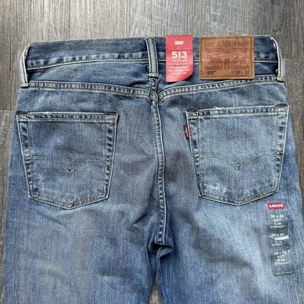 Levi's Men's Cotton 513 Slim Straight Leg Stretch Faded Denim Jean Pants NEW 30